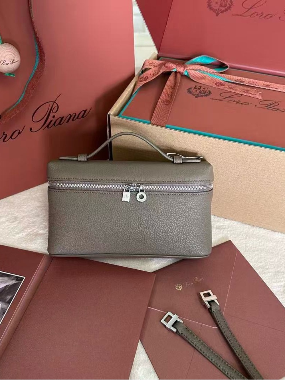 Loro Piana 19 calfskin pounch bag